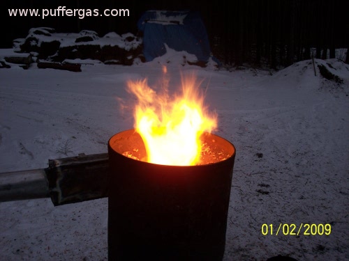 Twister Pic 4: Concentric vortex burner fueled with Cedar.